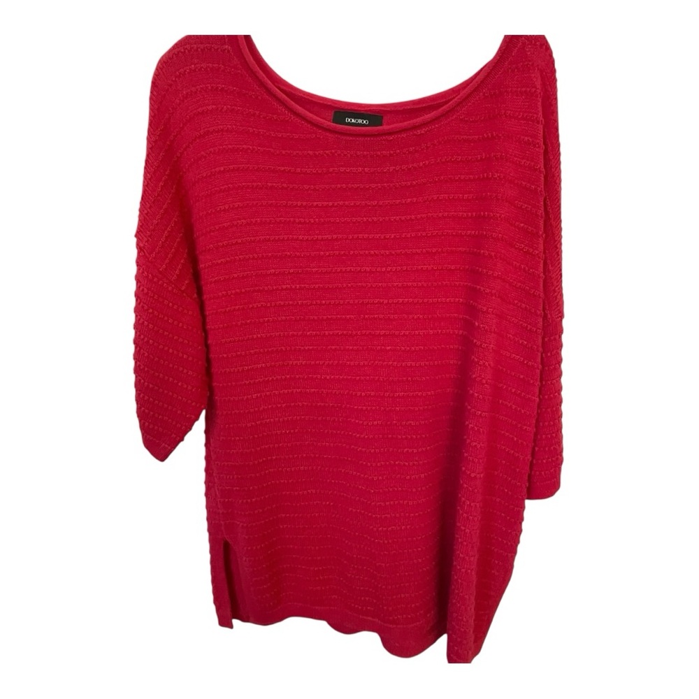 Oversized Pink Crew Neck Sweater with Cozy Knit Texture